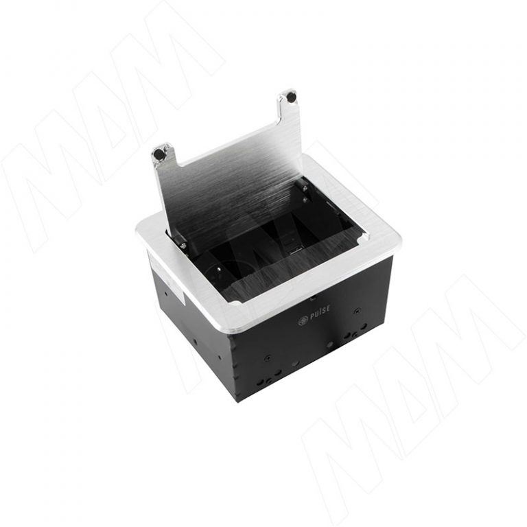 FLIP S блок розеток с откидной крышкой, 144*129 мм, 1 розетка, 1 USB, 1 USB Type-C, быстрая зарядка, серебро