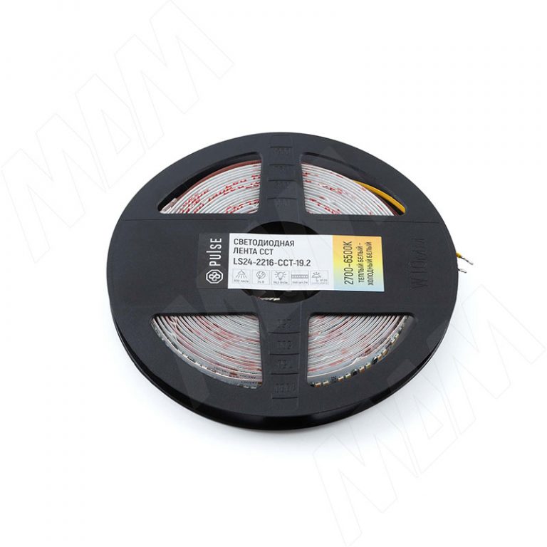 CCT Светодиодная лента 2216/240, 24V, 5 м, теплый белый — холодный белый 2700-6500К, IP20, 19.2W/1м