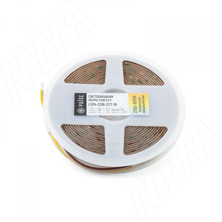 CCT COB Светодиодная лента, 640 диодов, 24V, 5 м, CRI 90, теплый белый — холодный белый 2700-6500К, IP20, 16W/1м
