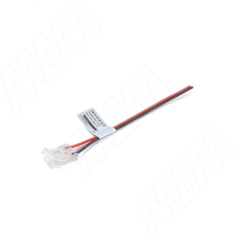 Коннектор для ленты COB и SMD, 10 мм, к блоку питания, провод 100 мм, IP20