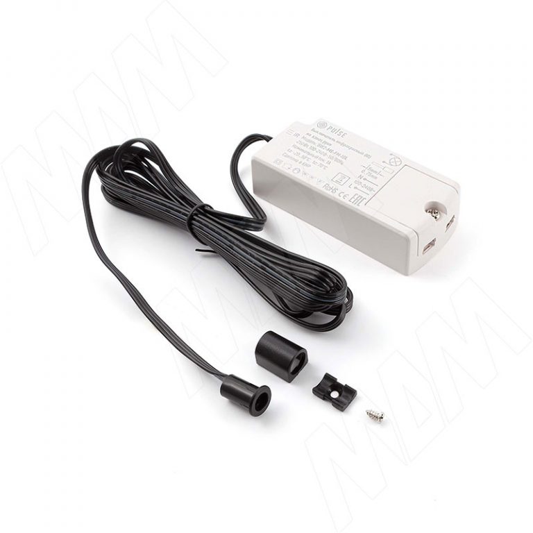 Выключатель инфракрасный (IR) на взмах руки, врезной, черный, 220V, 250W