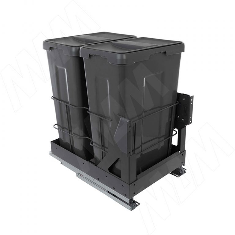 MOVEBOX F40 Система сортировки и хранения, платформа, 2 емкости (2×35), креп. фасада, полн.выдв., плавн.закр., графит
