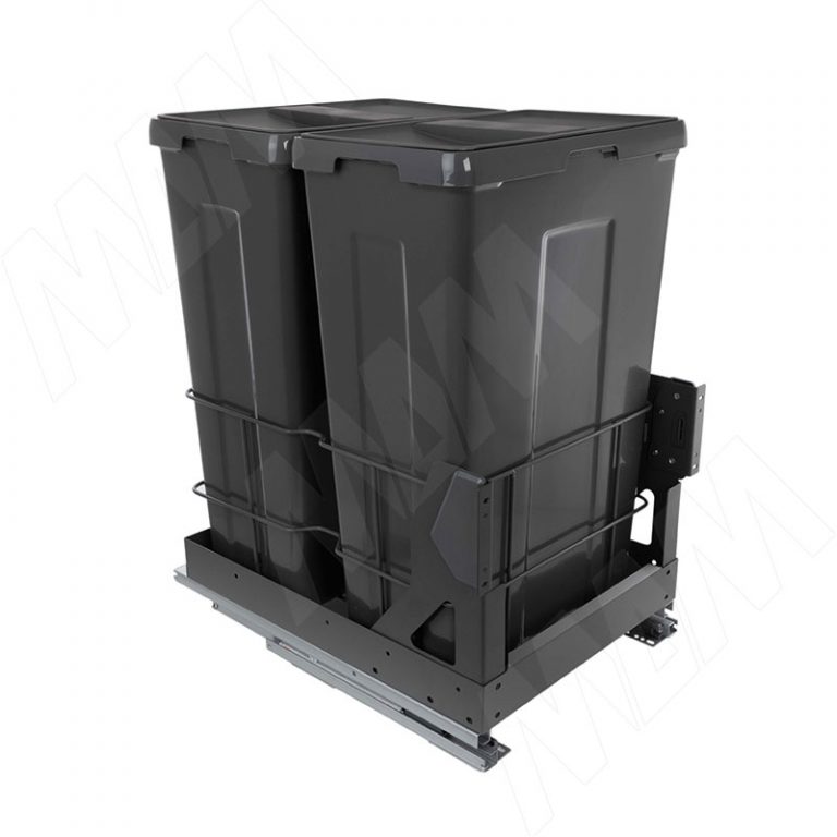 MOVEBOX F45 Система сортировки и хранения, платформа, 2 емкости (2×35), креп. фасада, полн.выдв., плавн.закр., графит